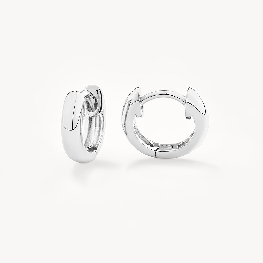 Sterling Silver Midi Huggie Hoop Earrings for Women - Minimalist Everyday Jewelry for Work & Date Night