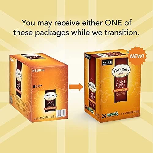 Twinings Decaf Earl Grey Tea K-Cups for Keurig, 96 Count – Perfect for Office, Home, or Travel Use