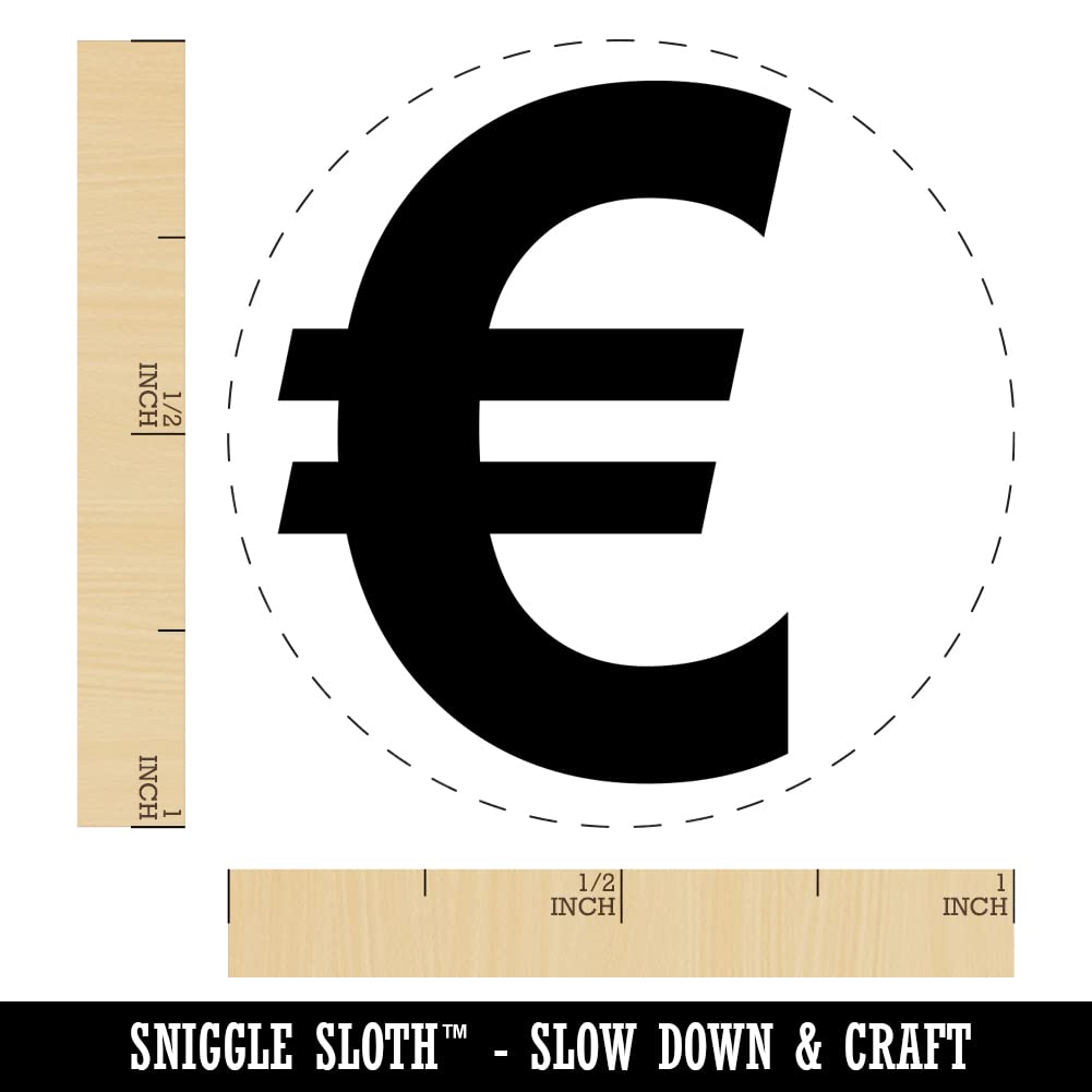 Euro Symbol Self-Inking Rubber Stamp - 1 Inch Medium Size with Black Ink for Crafting, Scrapbooking & Planner Decoration - Perfect for DIY Projects, Office Documents & Gift Wrapping