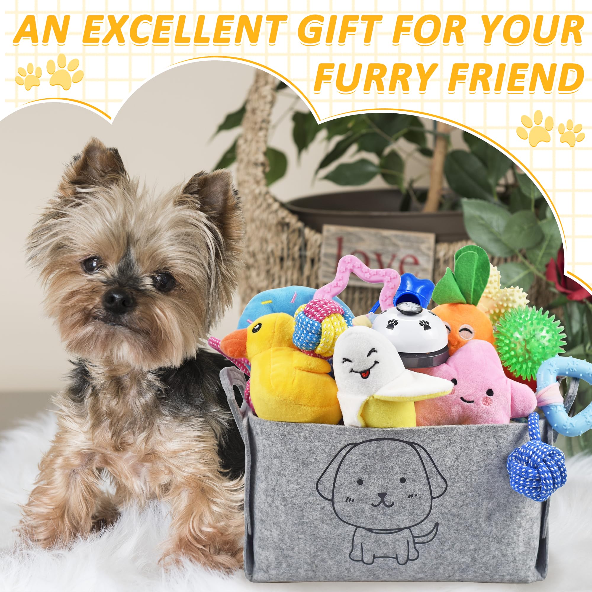Ousiya 21 Pack Puppy Toys Set - Small Dog Chew Toys for Teething, Rope & Training Toys with Storage Box | Durable Pet Toys for Small & Medium Dogs - Perfect for Playtime, Training & Dental Care