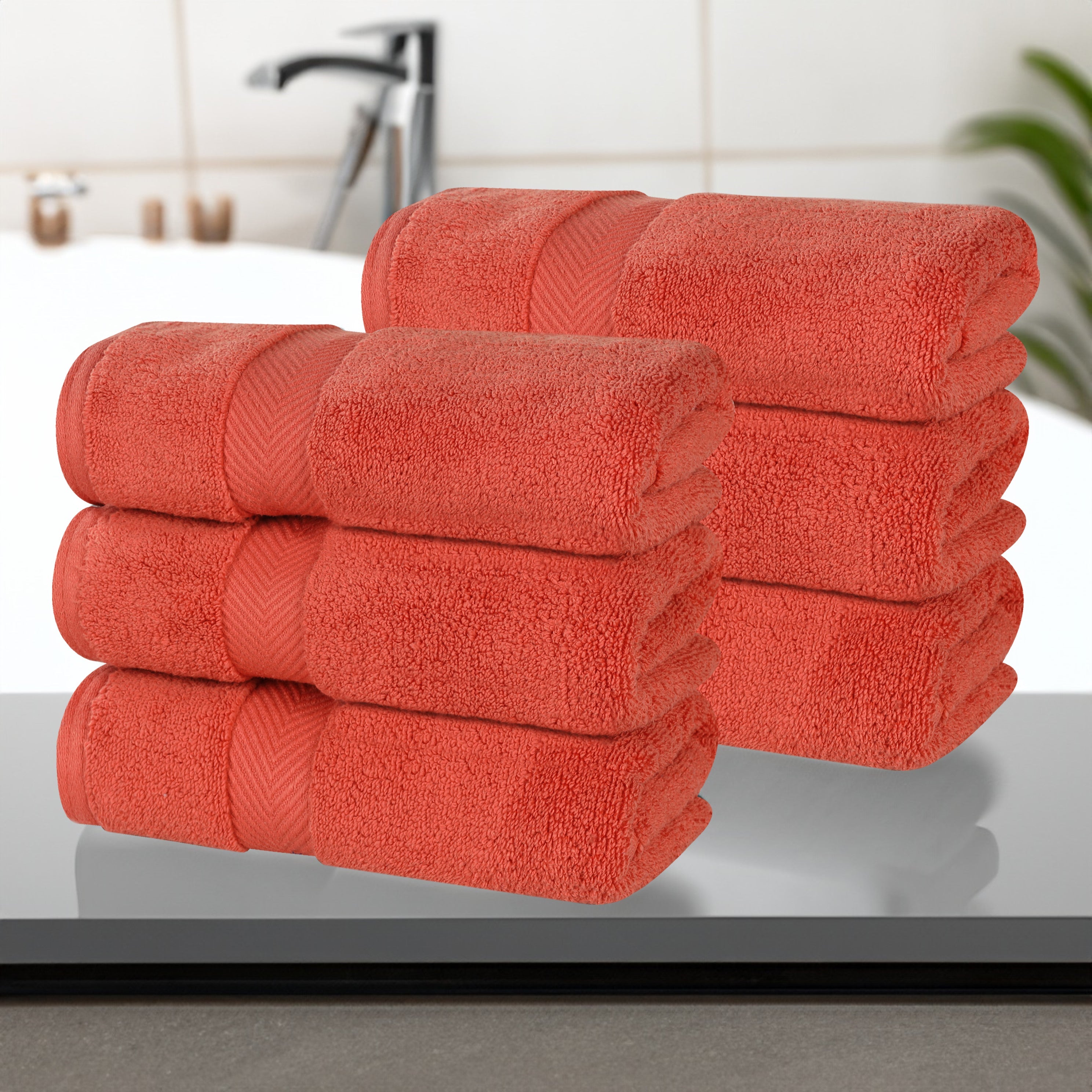Premium Zero Twist Cotton Hand Towels - Ultra Soft & Absorbent Bath Towel Set of 6 for Kitchen, Bathroom & Spa | Luxury Home Essentials