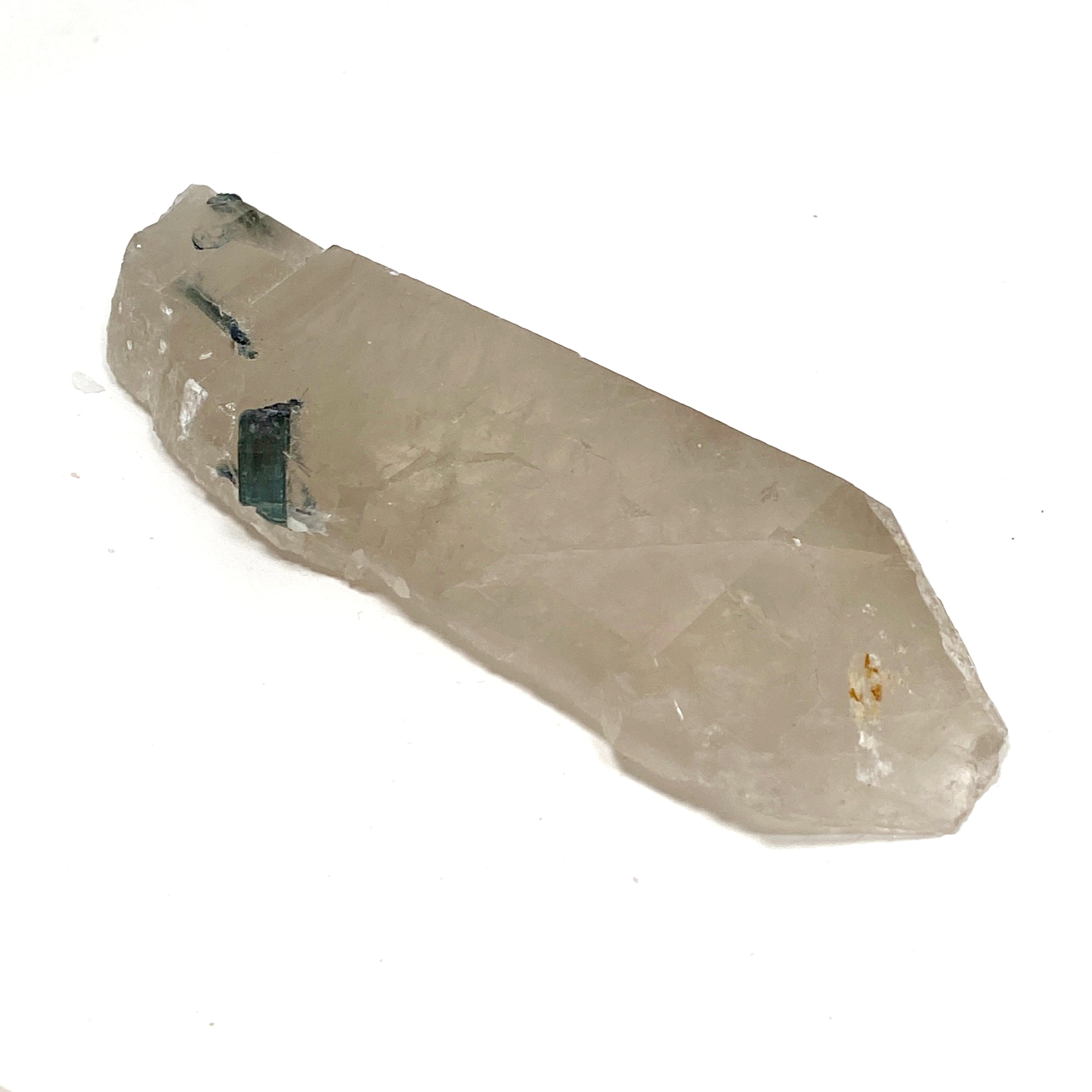 Natural Green Tourmaline on Quartz Crystal Specimen - GTQ 01 | Healing Stone for Meditation, Energy Work & Home Decor