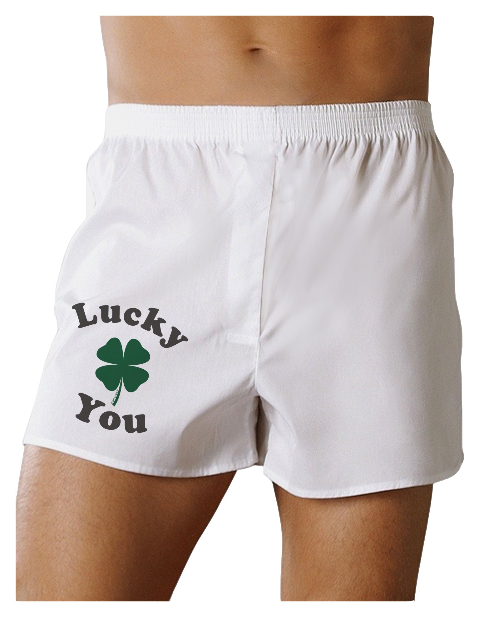 TOOLOUD Lucky You 4 Leaf Clover Boxer Shorts for Men - St. Patrick's Day Underwear, Comfortable Cotton Boxers for Good Luck & Irish Pride - Perfect for Gifts, Parties & Everyday Wear