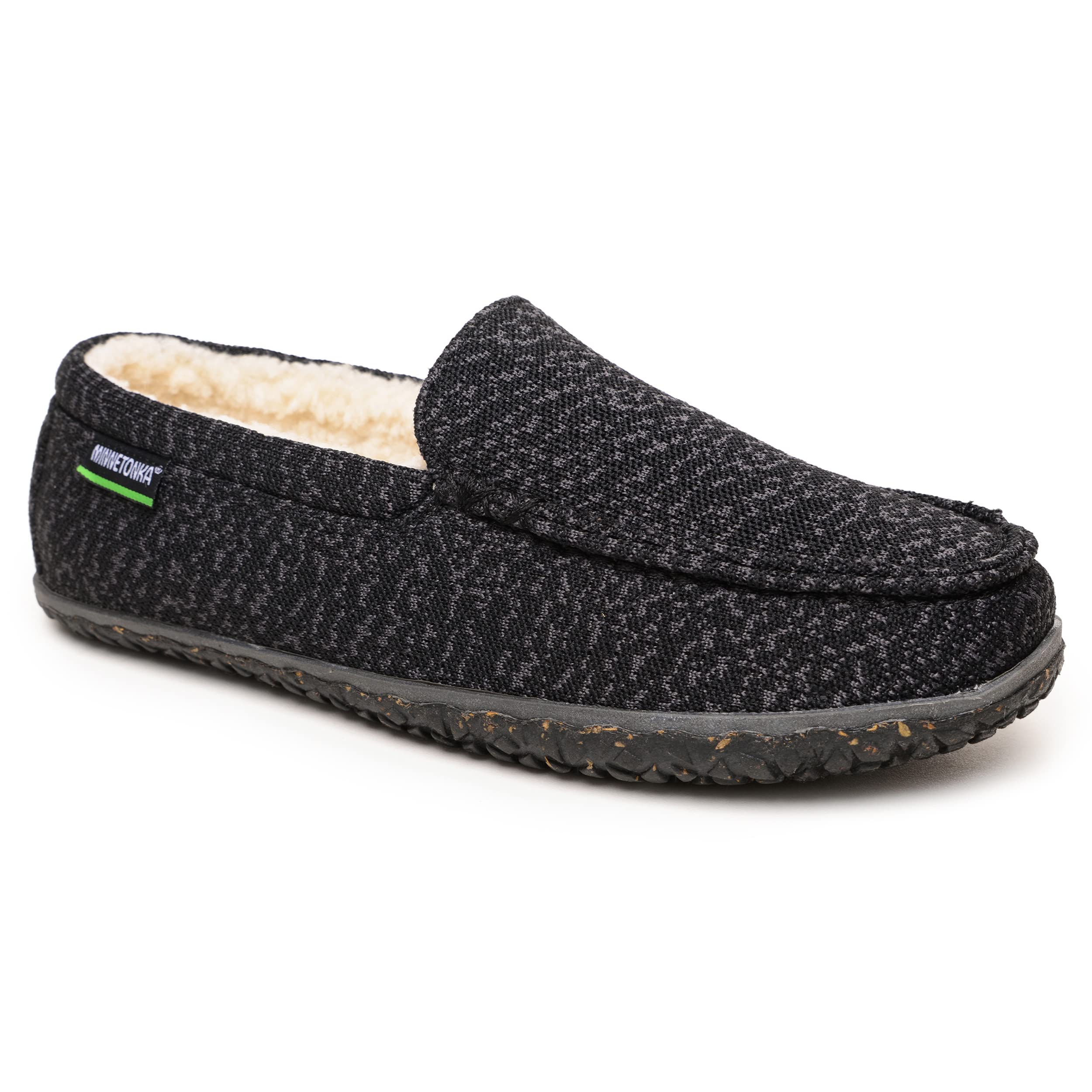 Minnetonka Men's Eco Elm Slip-On Loafers - Recycled Berber Lining, Removable Footbed, Rice Husk Sole - Comfortable Casual Shoes for Work, Travel & Everyday Wear