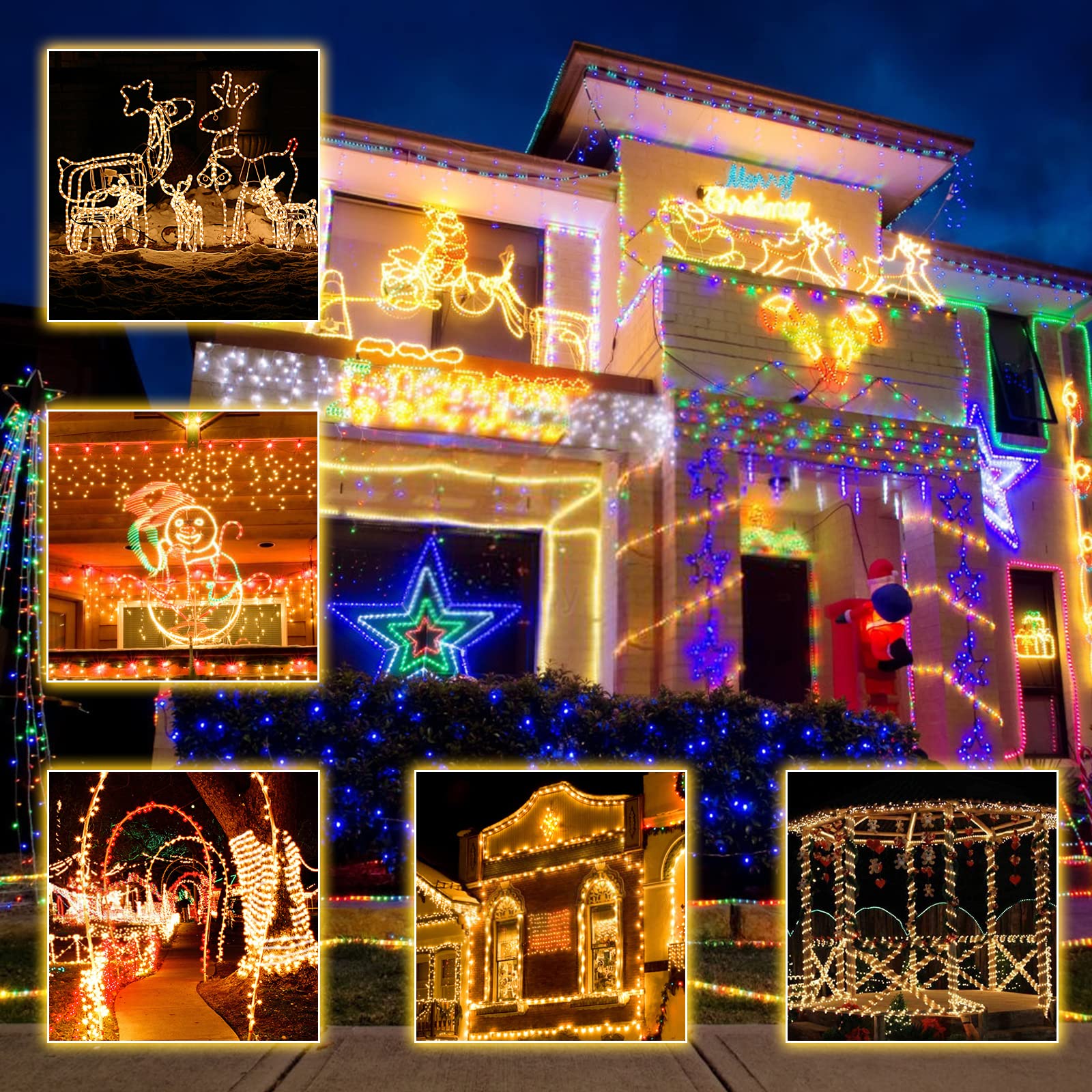 Afirst 18FT LED Rope Lights Outdoor - Warm White Connectable Waterproof Fairy String Lights (IP65) for Home, Garden, Bedroom, Patio & Holiday Decor - Perfect for Christmas, Wedding, Party & Landscape Lighting