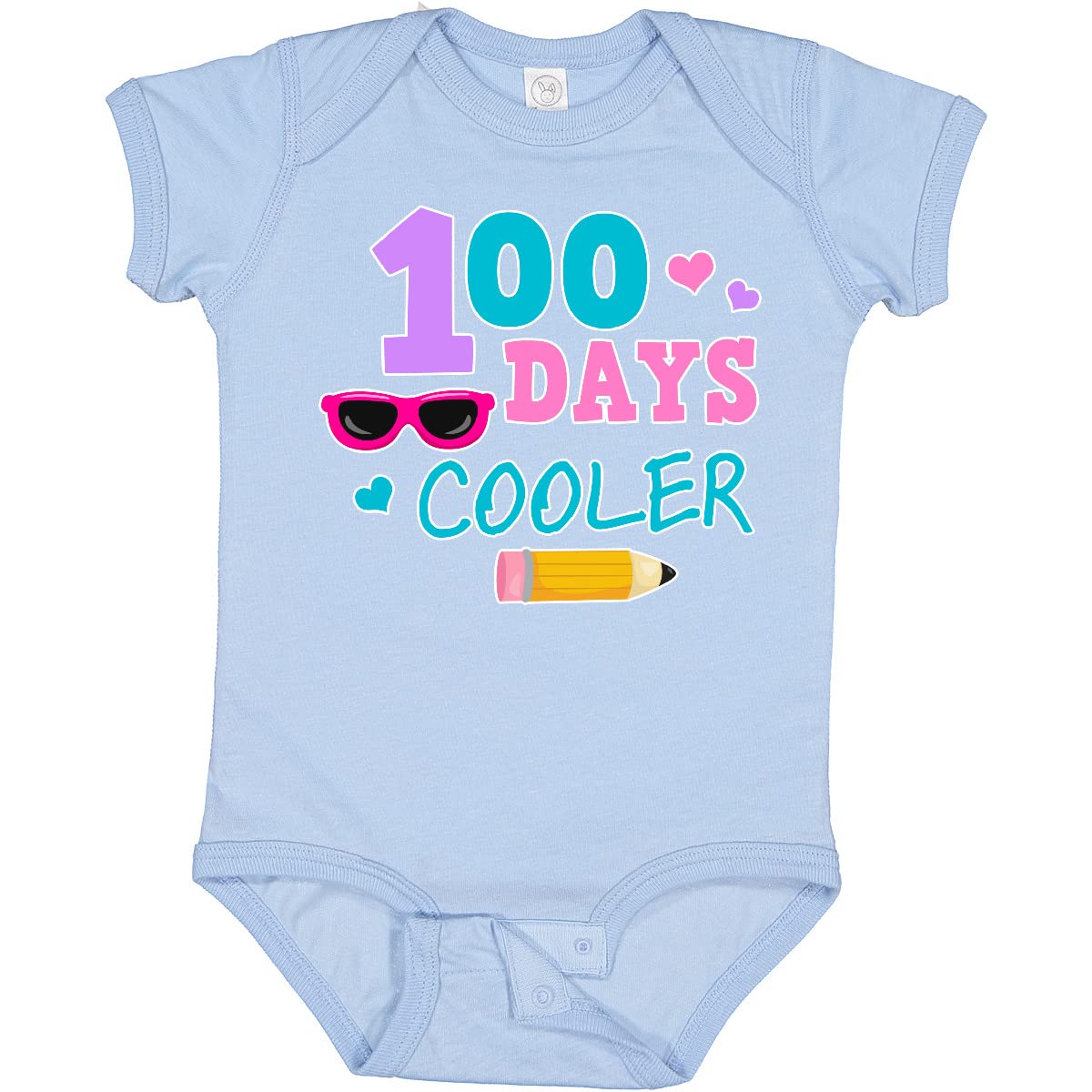 Inktastic 100 Days Cooler in Pink Baby Bodysuit - Soft Cotton Onesie for Newborns & Infants - Perfect for 100 Days Celebration, Photo Shoots & Daily Wear