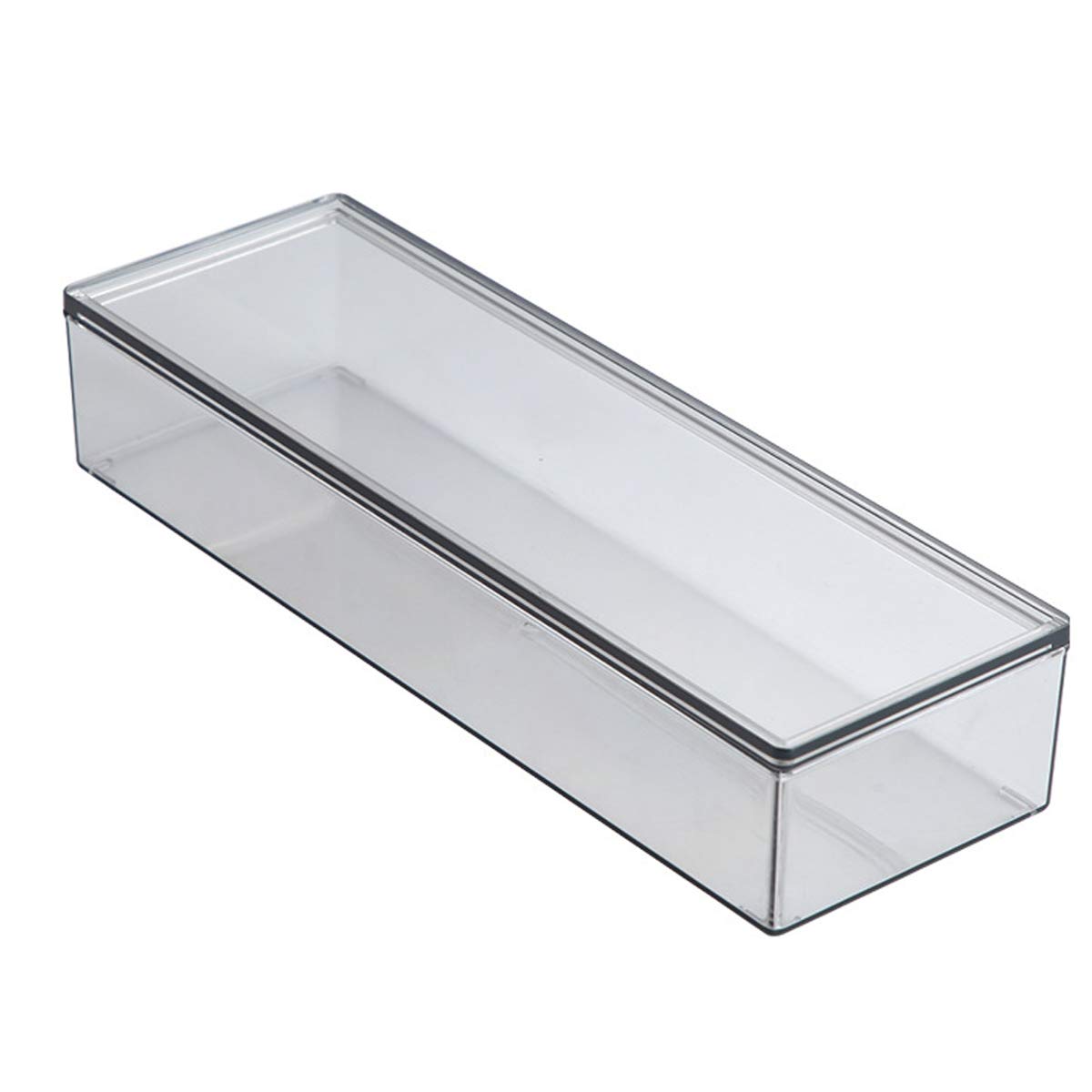 Clear Plastic Flatware Tray with Lid - Kitchen Drawer Organizer for Spoons, Forks & Knives | Silverware Storage Container | Utensil & Cutlery Organizer for Dining Sets - Perfect for Home, Restaurant & Office Kitchen Organization