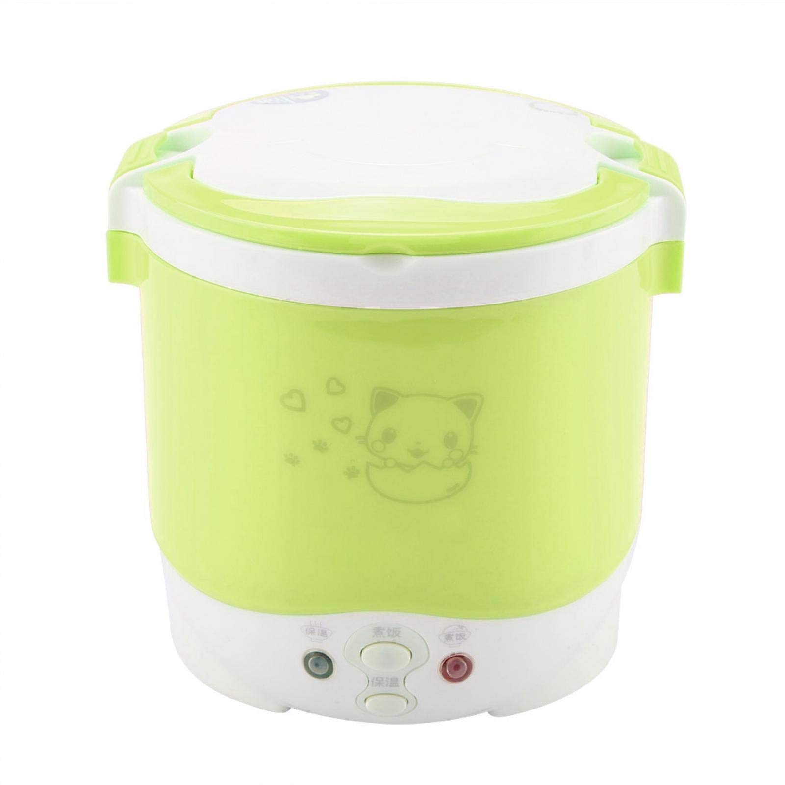 Omabeta 1L Portable Rice Cooker - 12V 100W Mini Electric Rice Cooker & Food Steamer for Travel, Car, Camping | Compact Multifunctional Cooking Pot, Perfect as Electric Lunch Box (Green)