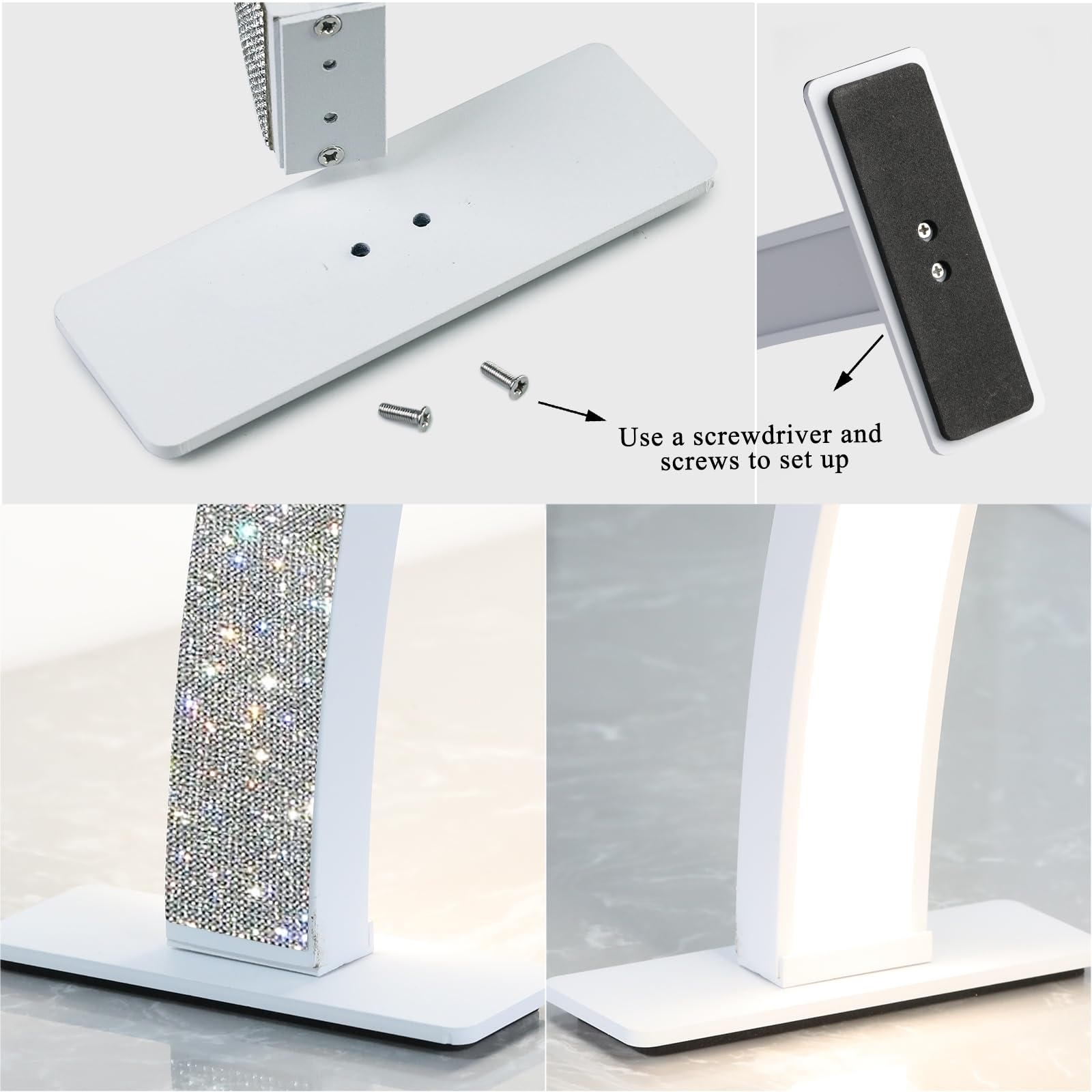 Professional 34W LED Half Moon Light for Nail Desk - 3 Lighting Modes, White - Perfect for Manicure Technicians & Salon Lighting Solutions