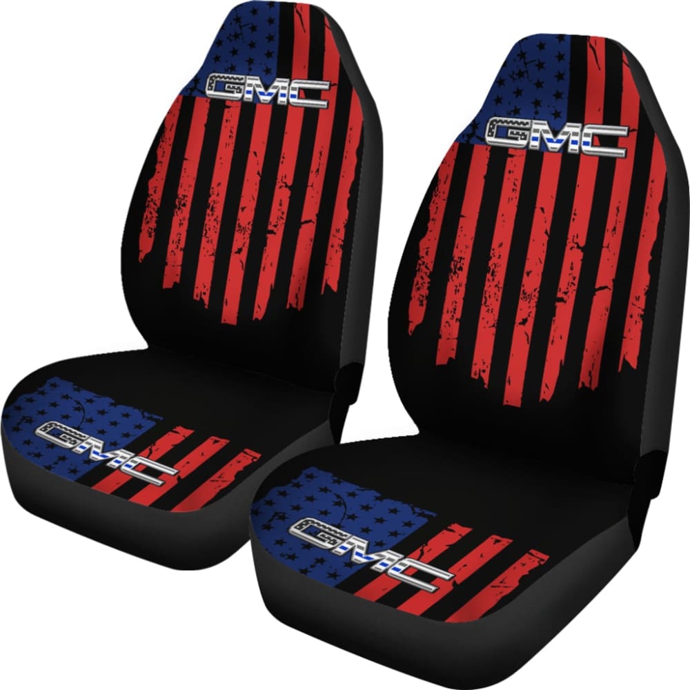 Premium GMC Car Seat Covers with American Flag Design - Red & Blue Custom Fit for 212601 Model | Perfect for Patriotic Drivers & 4th of July Road Trips