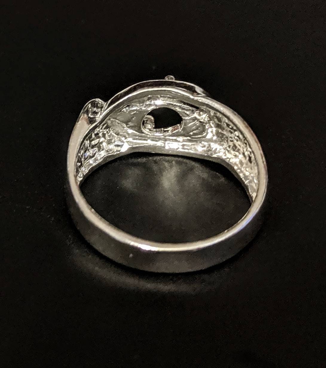 10K Gold or Sterling Silver Men's 6.5mm Round Illusion Pre-Notched Blank Ring - Sizes 9 & 11 (Setting 163 295/143 295) - Perfect for Wedding Bands, Anniversary Gifts & Everyday Jewelry