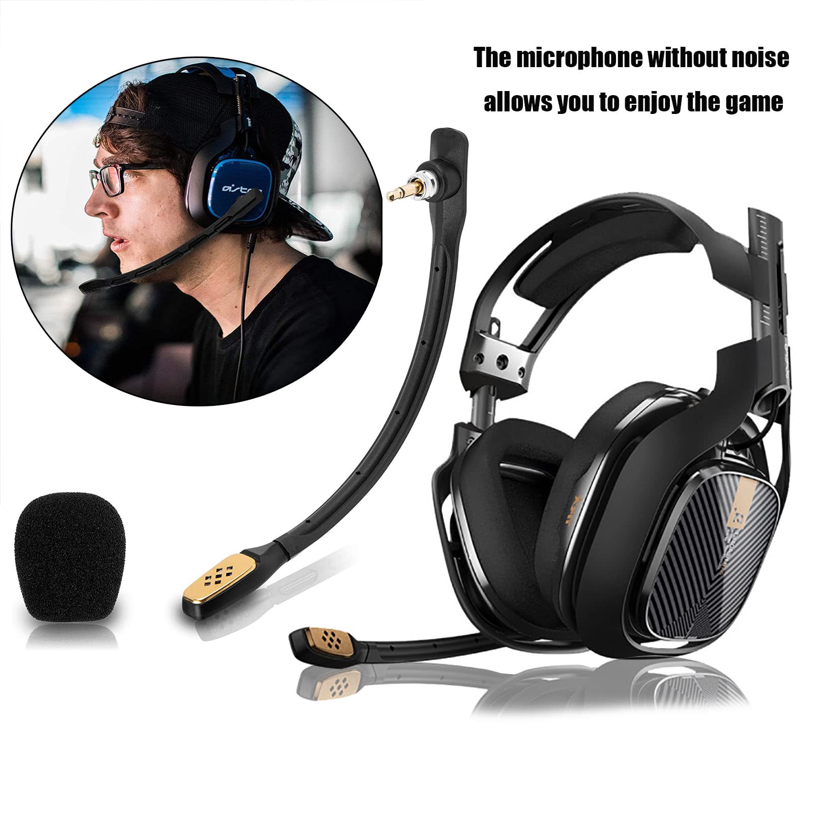 Logitech ASTRO A40/A40 TR Replacement Microphone - Detachable 3.5mm Noise Cancelling Mic for PS5, PS4, Xbox Series X/S, Xbox One, PC, Mac & Phone - Perfect for Gaming, Streaming & Voice Chat