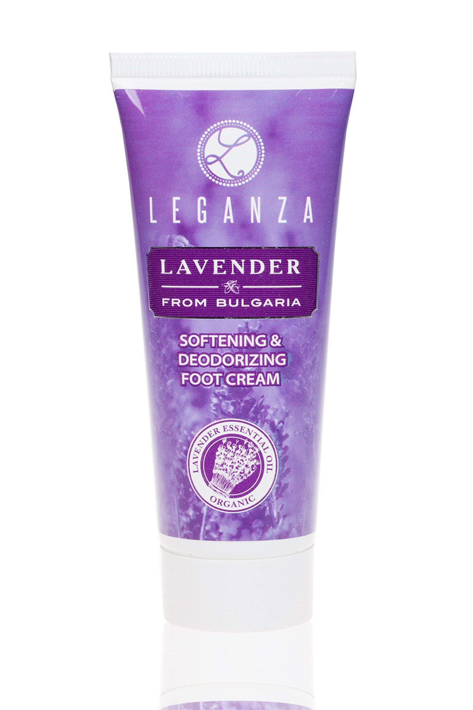 Leganza Organic Lavender & Coconut Oil Foot Cream with Urea - Moisturizing, Softening & Deodorizing Treatment for Dry Cracked Feet - Perfect for Pedicures, Athletes & Daily Foot Care
