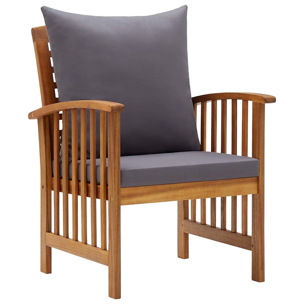vidaXL 4-Piece Patio Furniture Set - Wooden Bench Seat with Coffee Table, Acacia Wood Dining Set for Garden, Balcony, Porch | Modern Outdoor Furniture for Relaxing & Entertaining