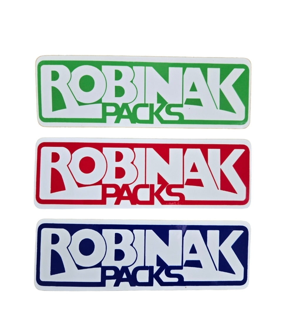 Vintage 70s Robinak Stickers Pack of 3 - Retro Green Red Blue Decals for Laptops, Water Bottles & Scrapbooking - Nostalgic Collectible Stickers for DIY Crafts
