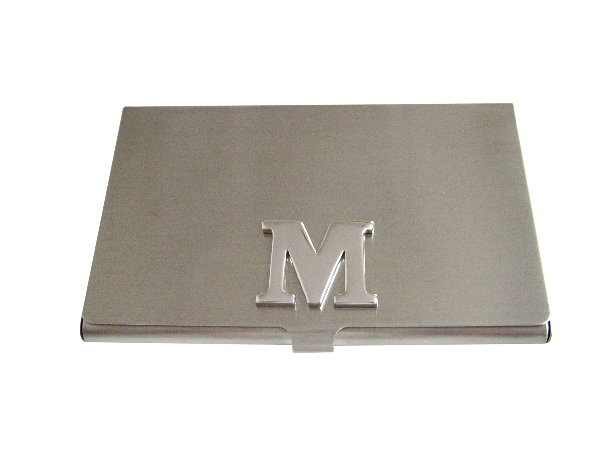 Kiola Designs Personalized Monogram Letter M Business Card Holder - Elegant & Professional Card Case for Networking, Office, and Corporate Gifts