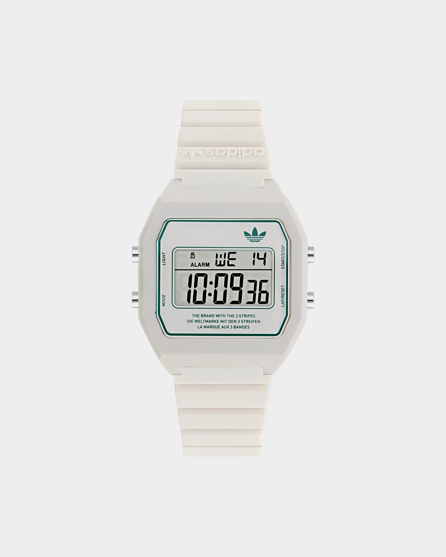 Adidas Digital Two Watch - Silver/Green Sports Watch for Men & Women - Perfect for Running, Gym & Outdoor Activities