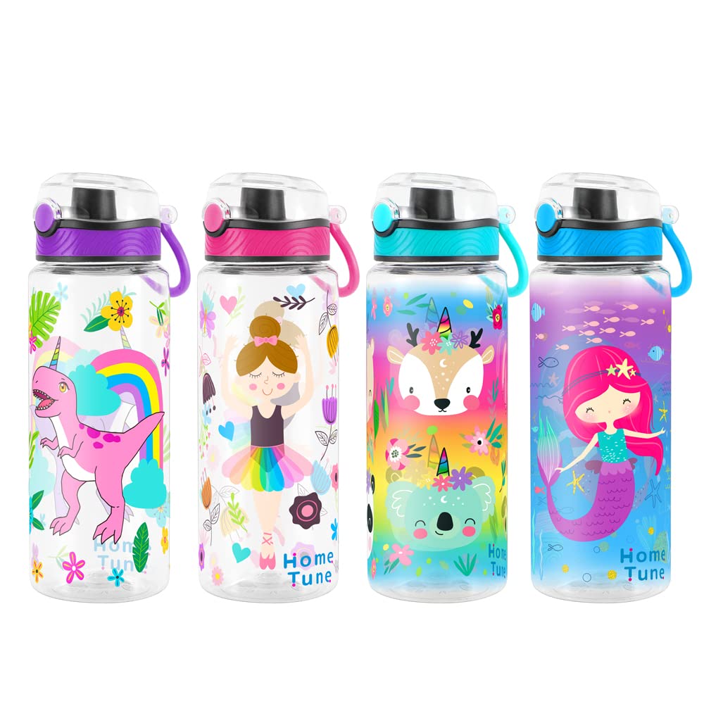 BPA-Free 23oz/680ml Cute Dancing Water Bottle for Kids & Girls - Tritan, Leak Proof, Easy to Clean with Carry Handle - Perfect for School, Sports & Outdoor Activities