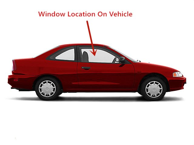 Passenger Side Window Glass Replacement for Mitsubishi Mirage 2-Door Coupe 1997-2002 - Right Door Panel Auto Part - Perfect for DIY Car Repair & Window Replacement