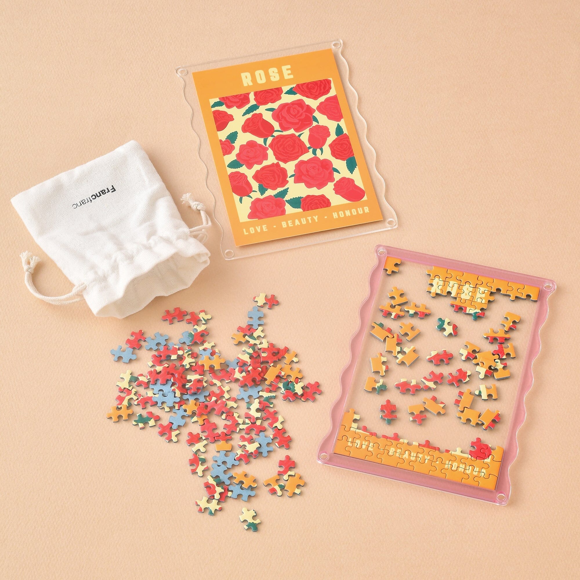 Marigold Flower Puzzle Frame - DIY Floral Jigsaw Puzzle for Adults & Kids - Perfect for Home Decor, Gifts, and Relaxation