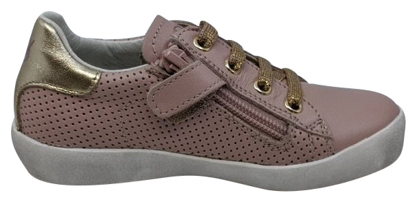 Naturino Annie Girls' Zip Boots in Vit/Vit.Forato, Cipria Platino - Comfortable & Stylish School Shoes for Everyday Wear