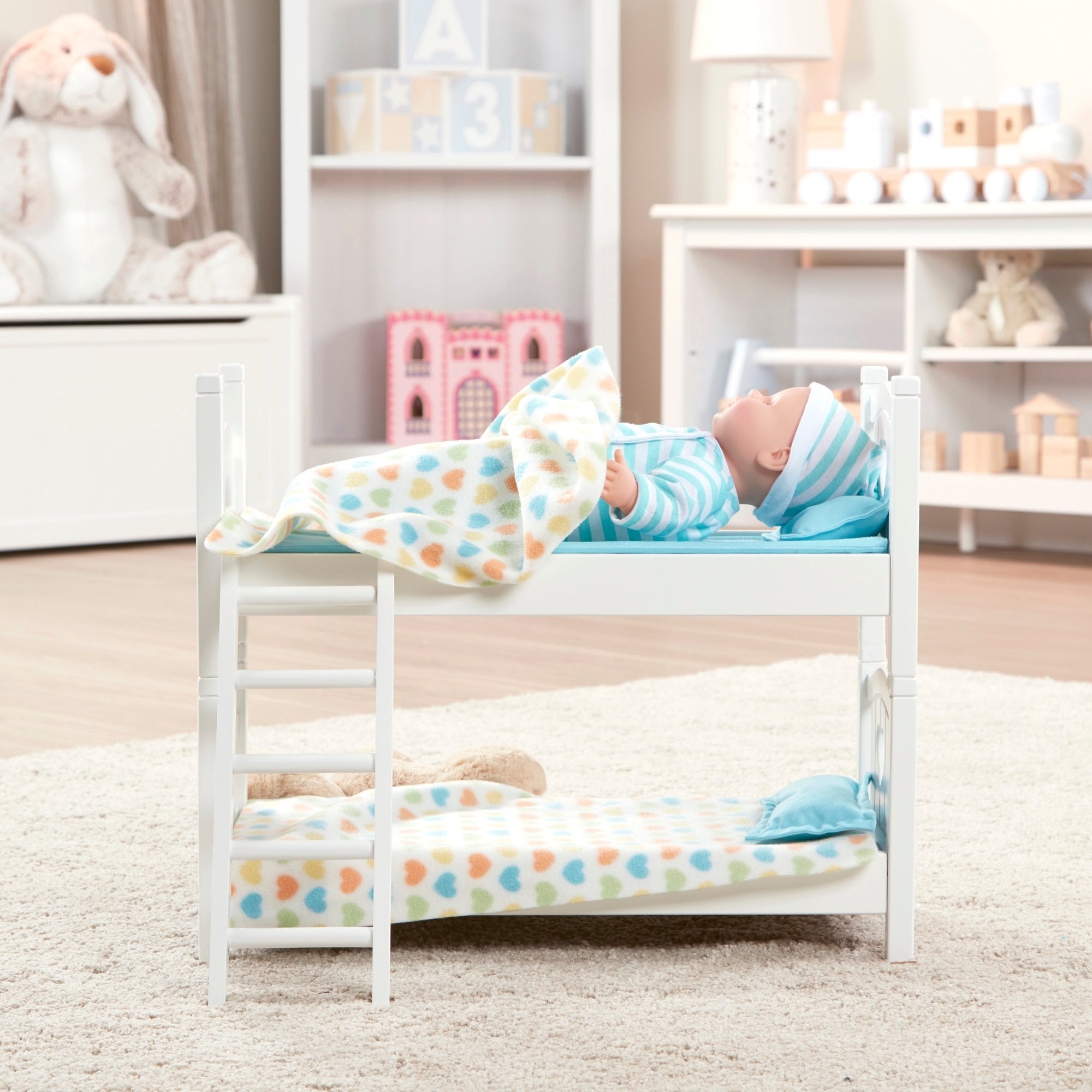 Mine to Love Kids Play Bunk Bed - Fun & Safe Indoor Playhouse for Toddlers & Children - Perfect for Bedrooms, Playrooms & Daycare Centers
