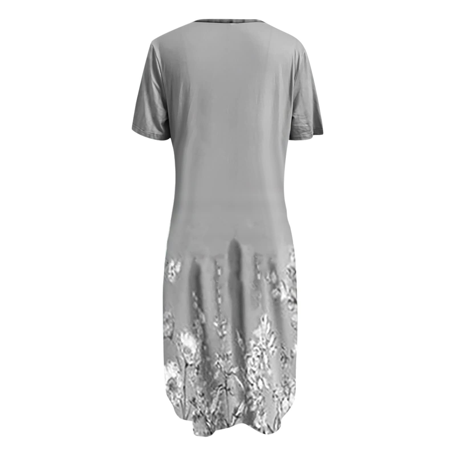 Plus Size Women's Sun Dresses - Pullover Loose Flowy Dress with Round Neck & Floral Print - Short & Long Length Options for Casual, Beach & Summer Occasions
