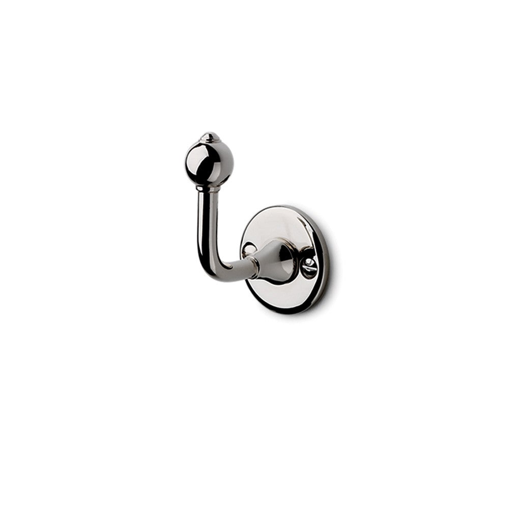 Waterproof Crystal Single Robe Hook in Nickel - Elegant Bathroom Wall Hook for Towels, Robes & Accessories | Perfect for Spa, Hotel & Home Decor