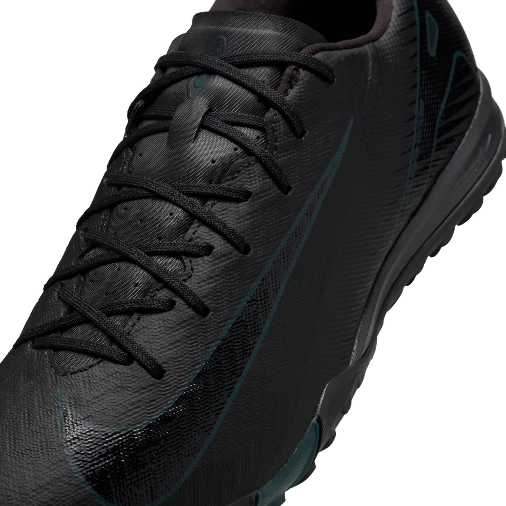 Nike Mercurial Vapor 16 Academy TF Turf Soccer Shoes for Men - Black/Black Deep Jungle - Artificial Grass & Turf Football Cleats for Training & Matches