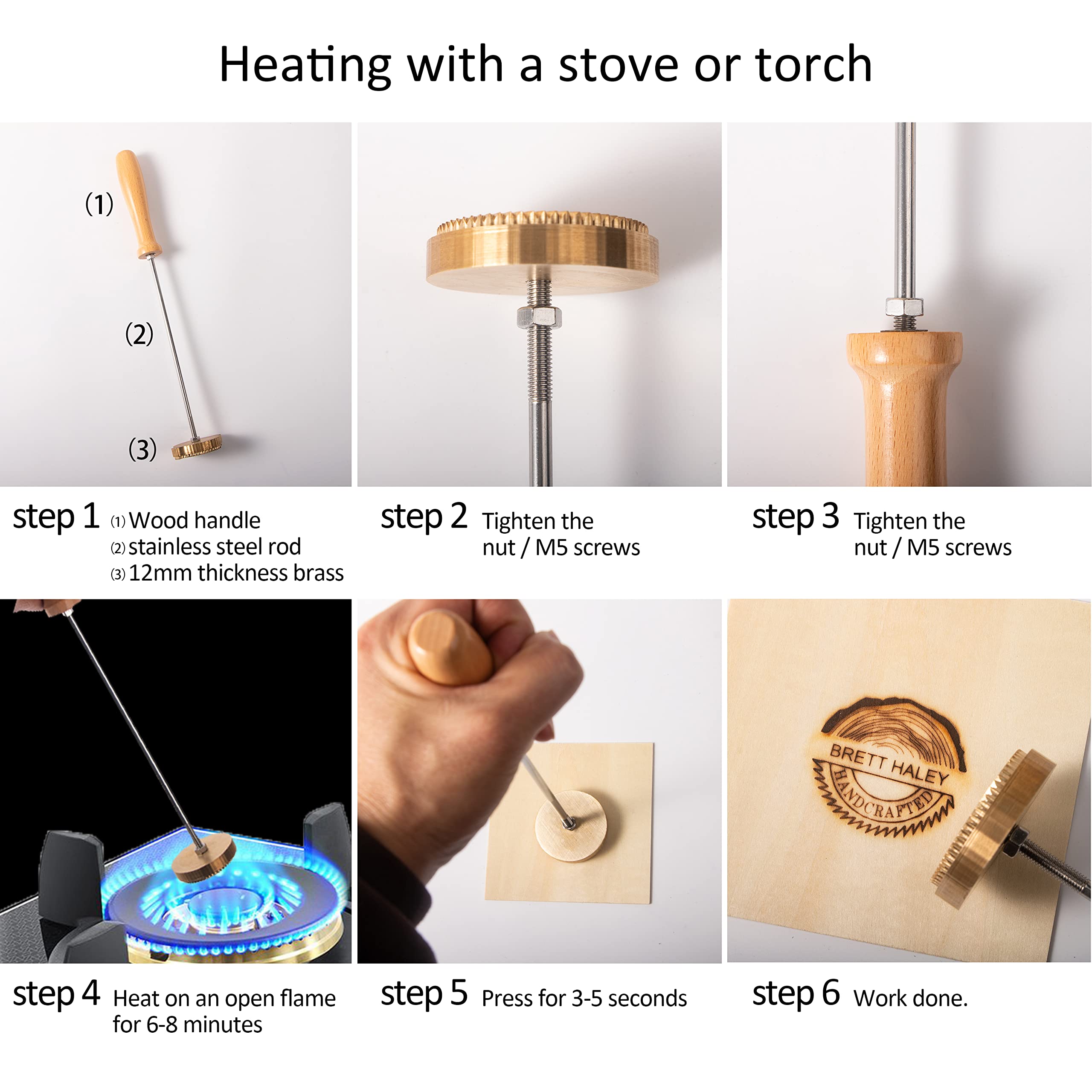 STAMTECH Custom Branding Iron for Wood, Leather, Meat & Plastic - 1.5