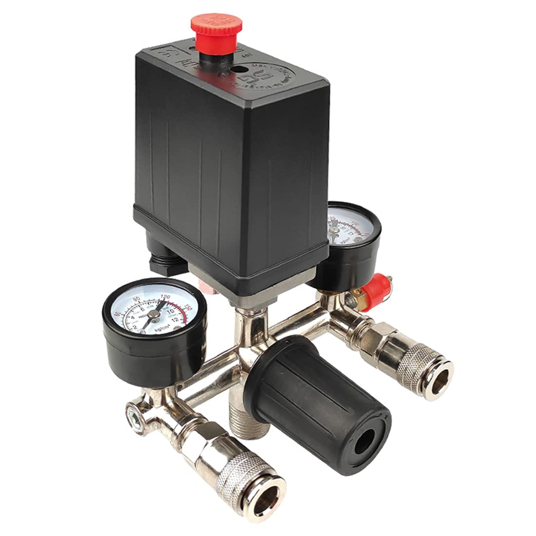 Air Compressor Pressure Switch with Regulator Control Valve & Gauge - Replacement Part for Air Pump Systems | Perfect for Workshop Tools, HVAC Equipment & Industrial Machinery