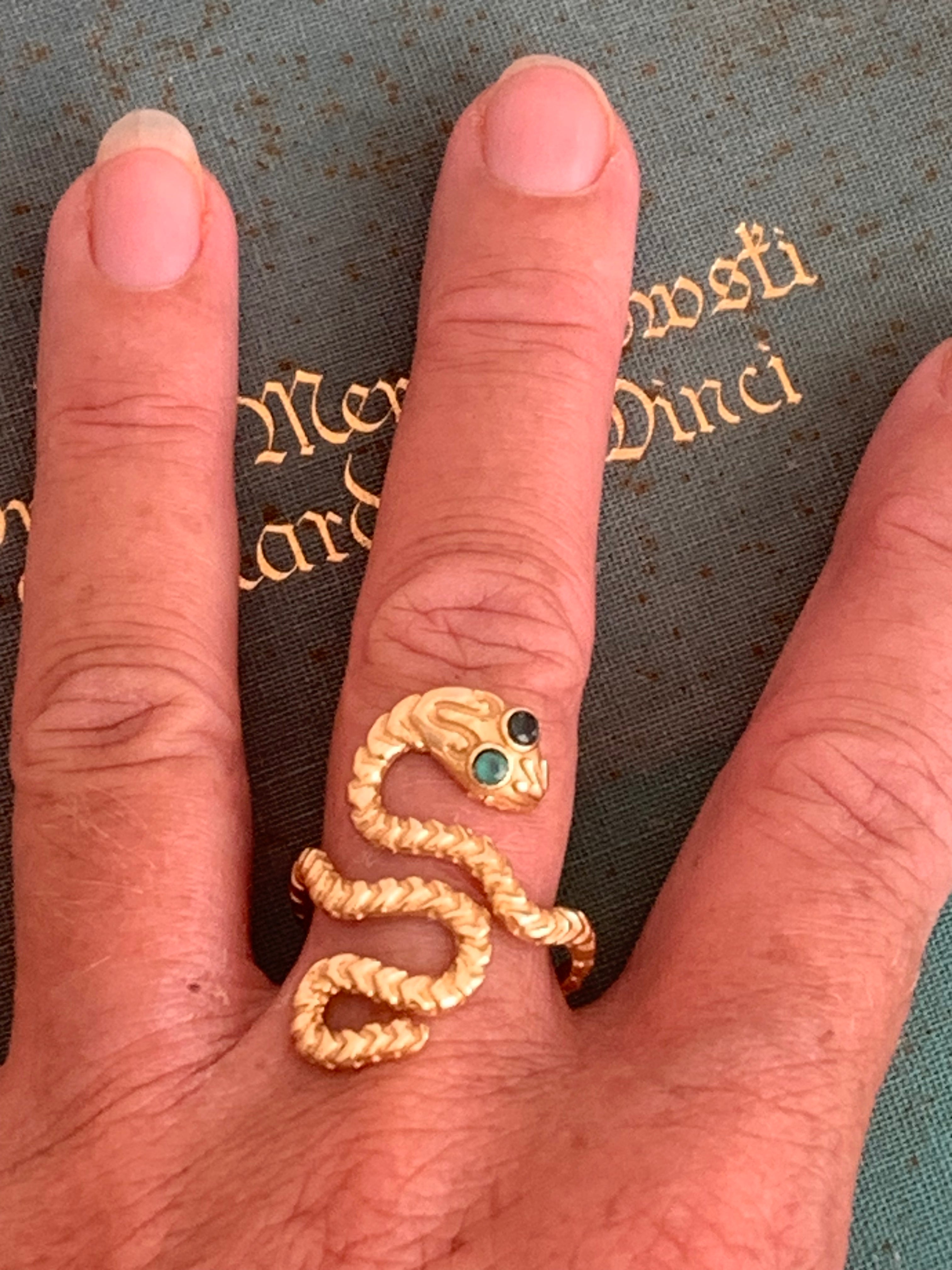 Ananda Ibiza Boho Snake Ring - Handmade Designer Jewelry for Women, Trendy Statement Ring for Festivals, Parties & Everyday Wear