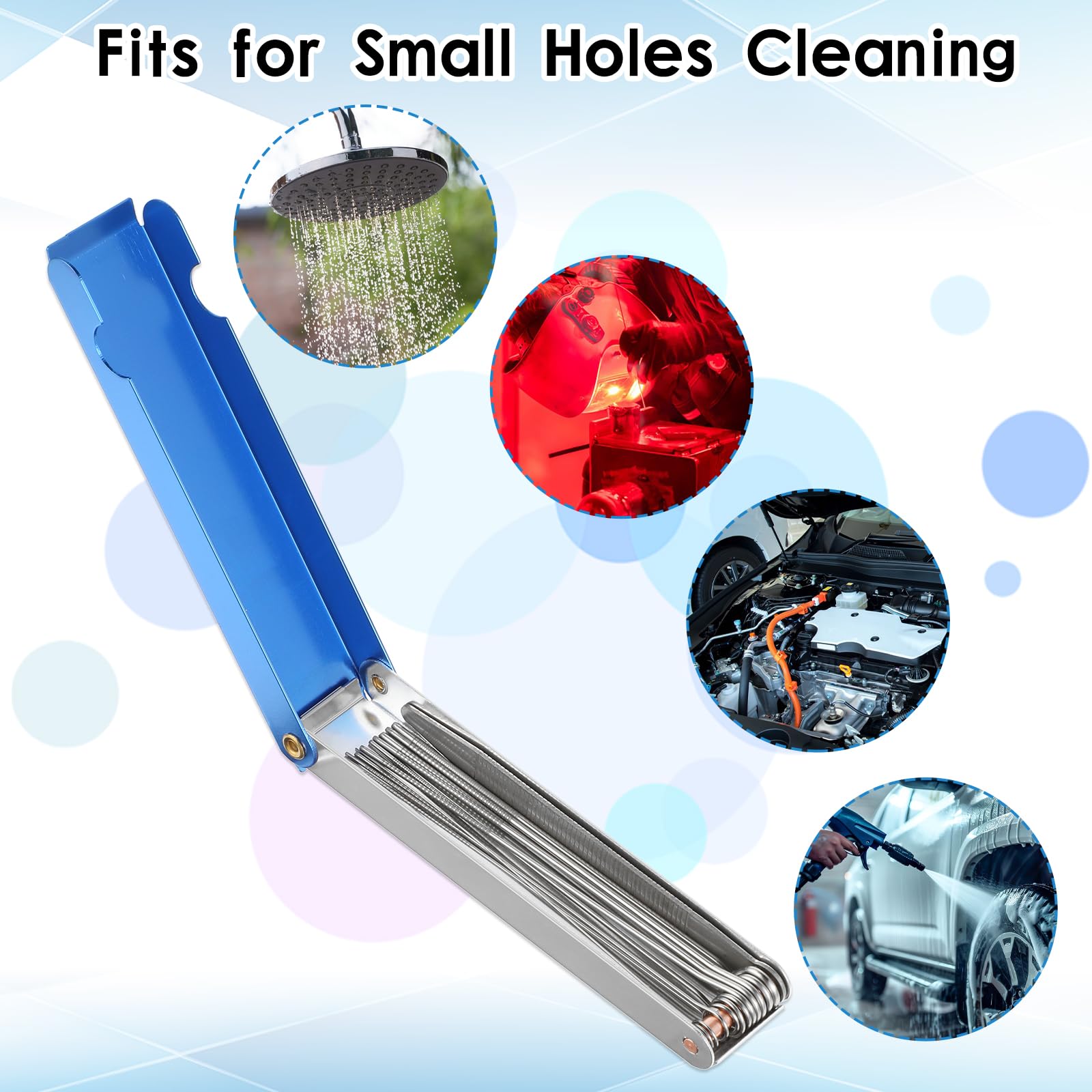 Torch Tip Cleaner Kit - 13 Cleaning Wires, 10 Needles & 5 Nylon Brushes for Welding Torch Maintenance, Carburetor Cleaning and Throttle Body Cleaning - Remove Carbon Dirt & Jet Deposits - Ideal for Automotive Repair, Welding Equipment Maintenance and Small Engine Tune-Ups
