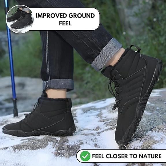 Caspar Pro HF - Non-Slip Comfortable Winter Barefoot Shoes for Men & Women | Warm Supportive Unisex Walking Boots for Outdoor Hiking, Snow & Cold Weather Activities