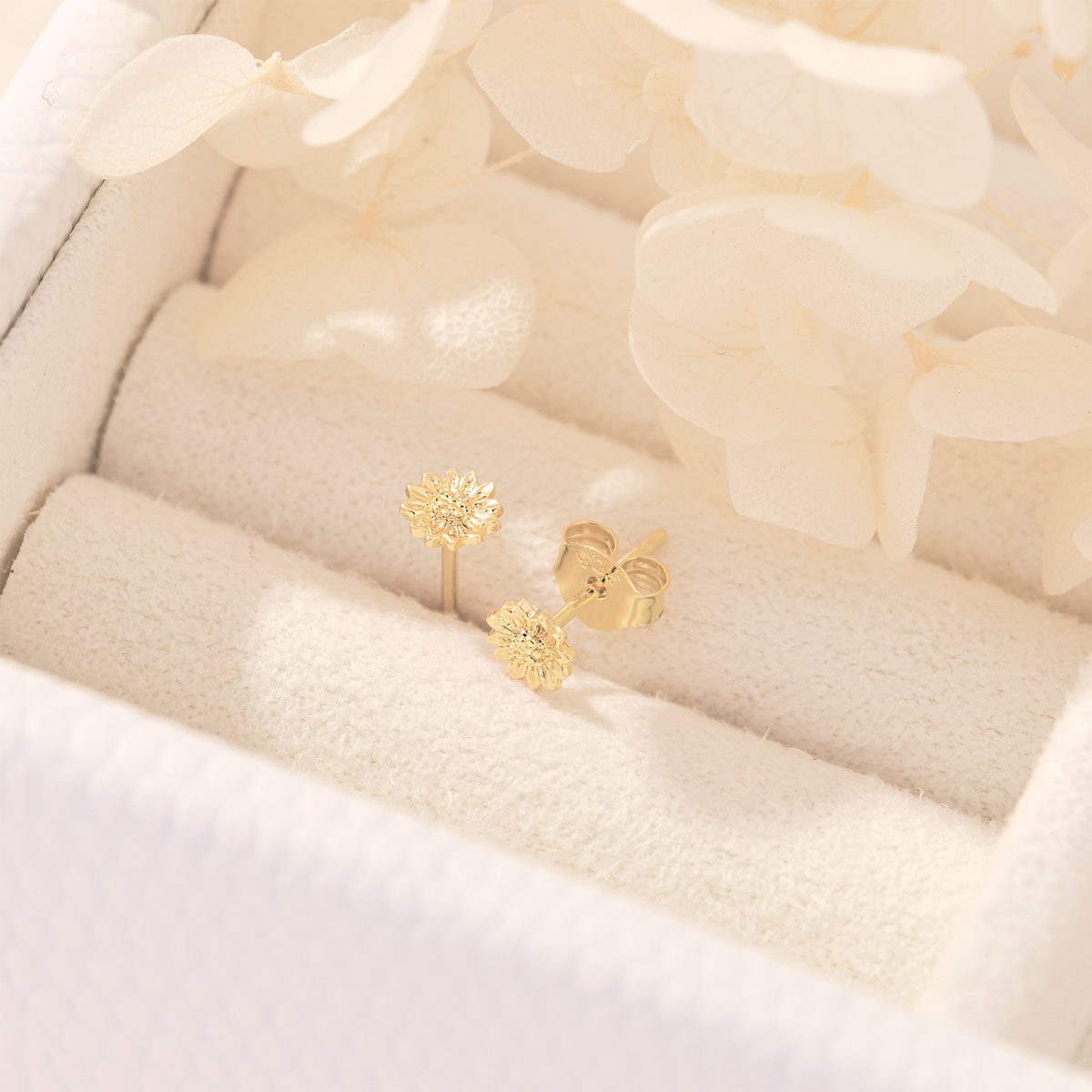 Tiny Gold Sunflower Stud Earrings for Women - Dainty Floral Jewelry Gift for Her - Perfect for Everyday Wear, Date Nights & Special Occasions