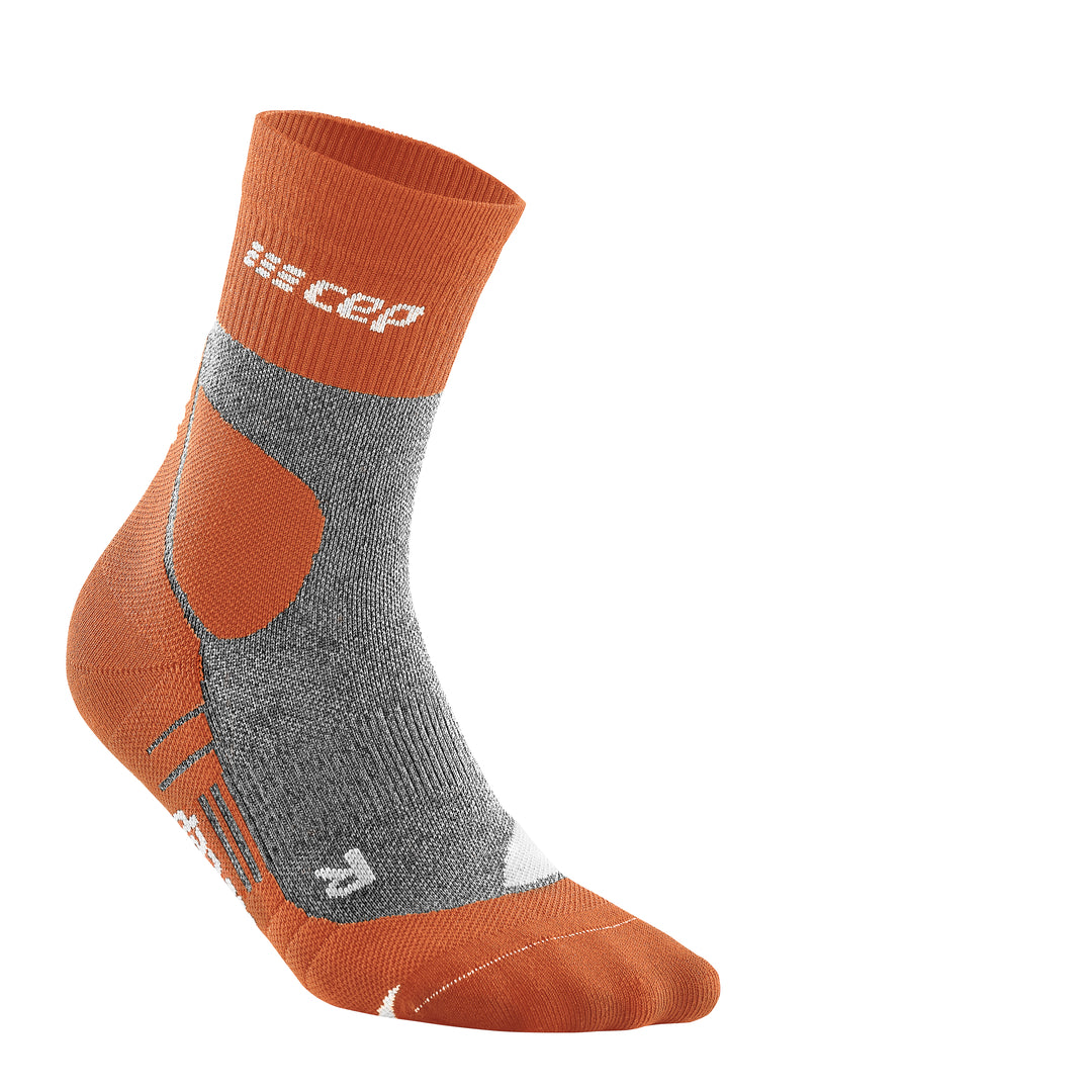 CEP Men's Hiking Merino Wool Mid-Cut Socks - Breathable & Moisture-Wicking for Outdoor Adventures (Sunset/Grey) - Perfect for Hiking, Camping & Winter Sports (WP3CB4)