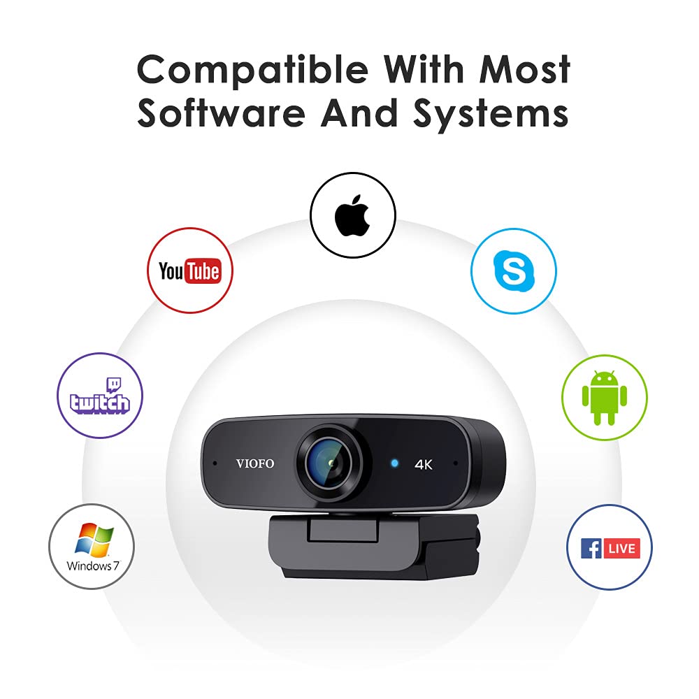 VIOFO 4K Webcam with Mic for PC/Mac - Perfect for Zoom, Gaming & Streaming