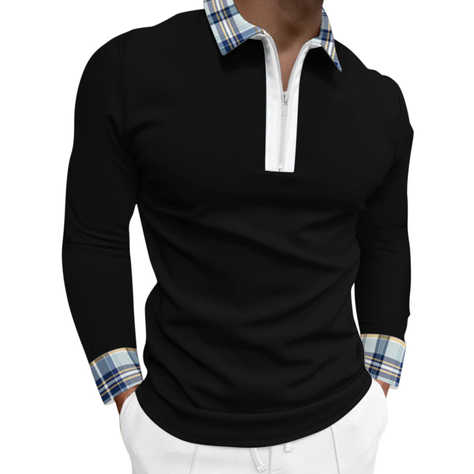 Men's Long Sleeve Dress Shirts - Lapel Collar Classic Fit Work Shirt | Contrast Color Business Casual & Streetwear Top for Office, Wedding & Daily Wear