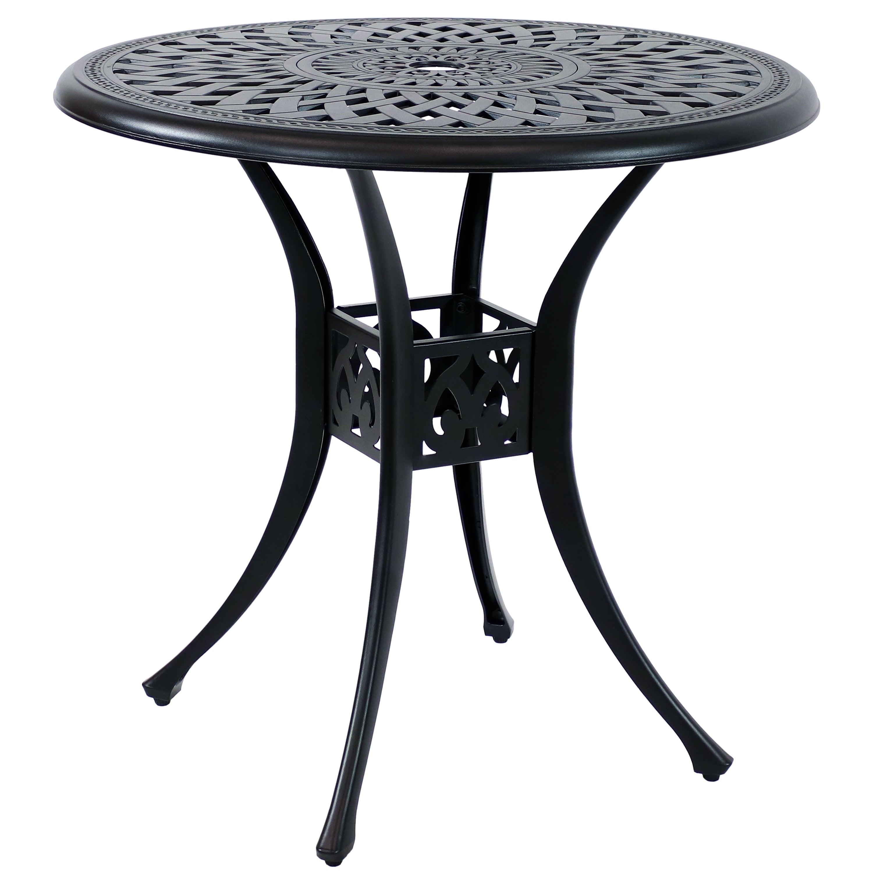 Sunnydaze Cast Aluminum Sigonella Round Patio Dining Table 30.75 Inch - Outdoor Garden, Poolside, Backyard Dining Set for Entertaining Guests