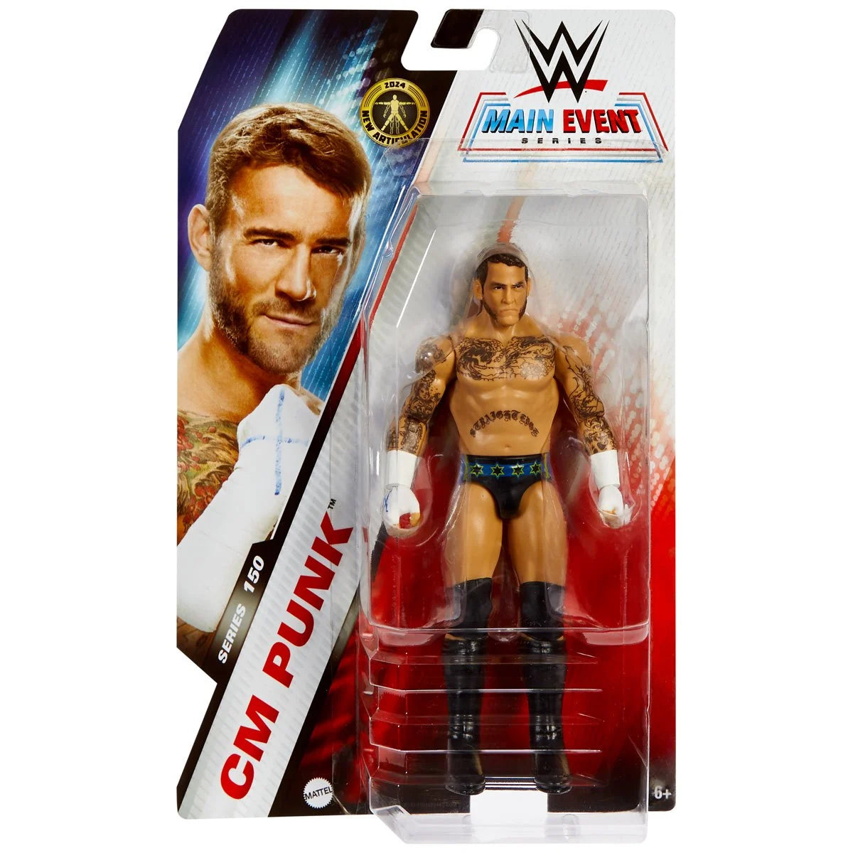 CM Punk WWE Main Event Series 150 Action Figure - Collectible Wrestling Toy for Fans & Kids - Perfect for Play, Display & Gifts