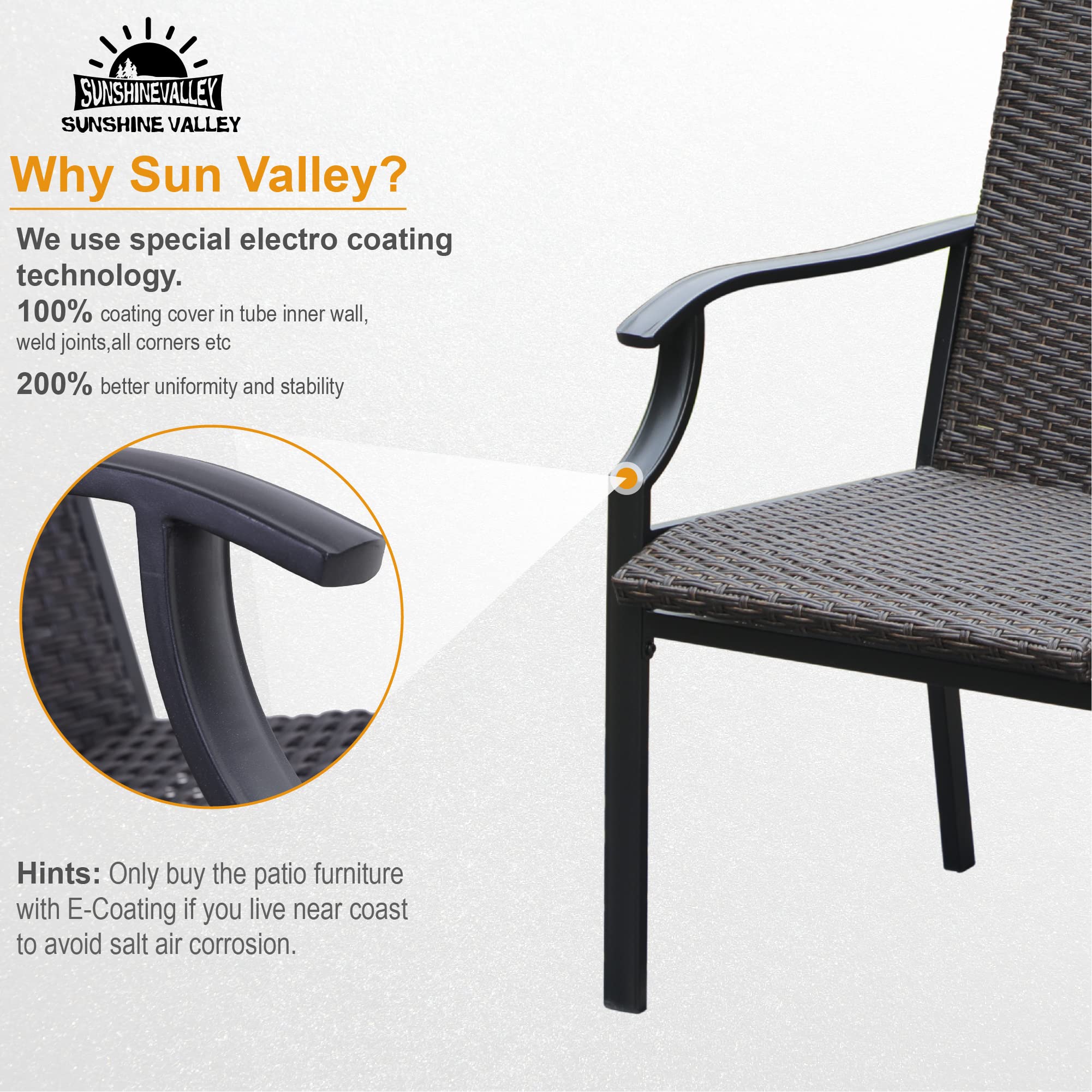 4-Piece Outdoor Wicker Dining Chairs Set - High Back Patio Chairs, Weather-Resistant Rattan Furniture for Garden, Lawn, Backyard, Porch & Deck - Perfect for Alfresco Dining & Outdoor Entertaining