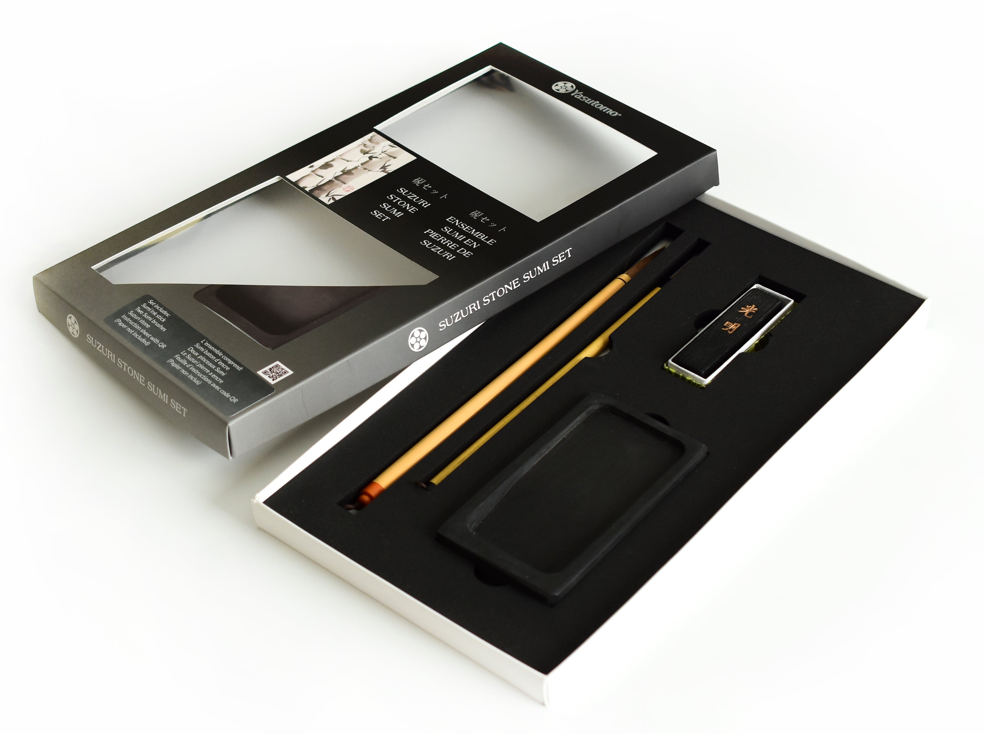 Premium Suzuri Stone Sumi Ink Set (SWS600) - Traditional Japanese Calligraphy Kit for Beginners & Artists - Perfect for Ink Painting, Brush Writing & Zen Art Practice