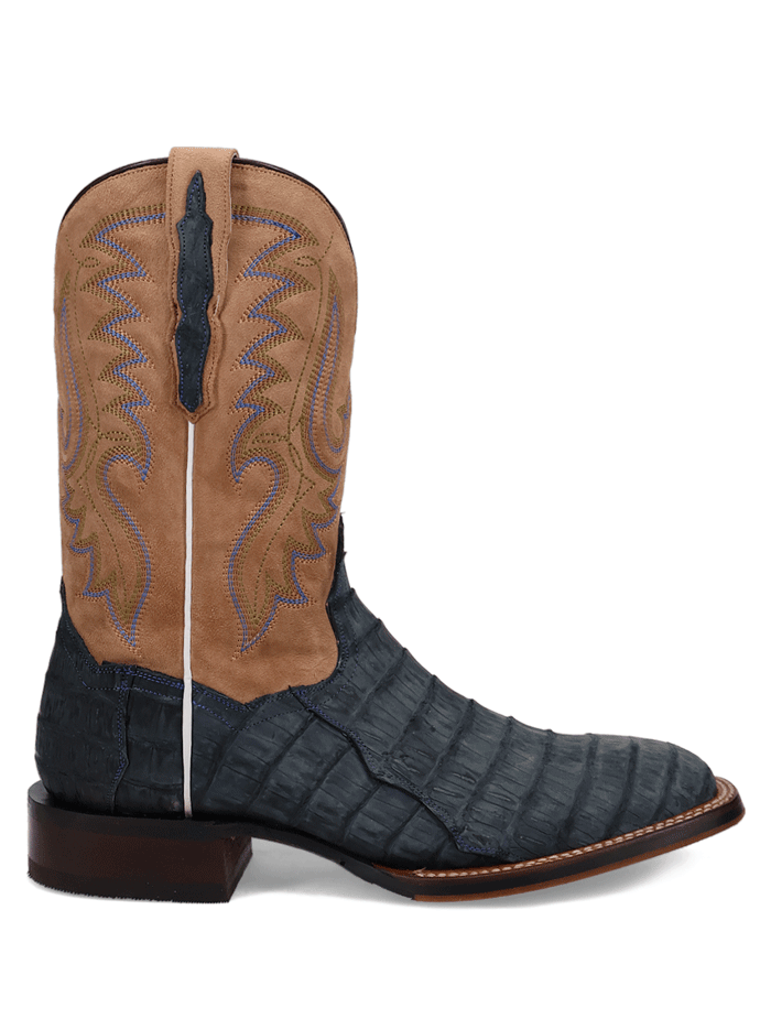 Dan Post DP5014 Men's LEON Caiman Square Toe Boots - Denim Blue Western Cowboy Boots for Riding, Country Fashion & Outdoor Work