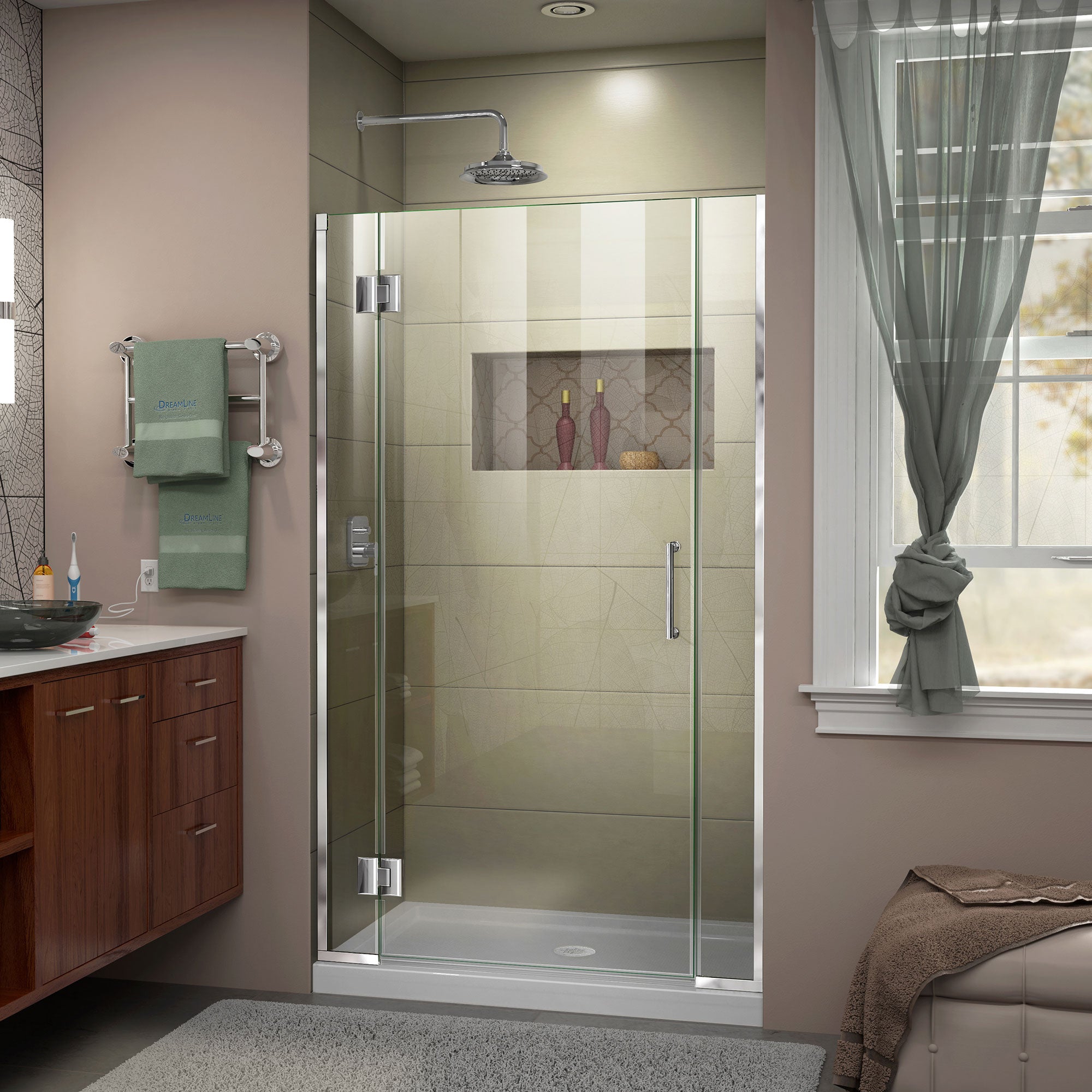 DreamLine Unidoor X Frameless Hinged Shower Door - 36.5