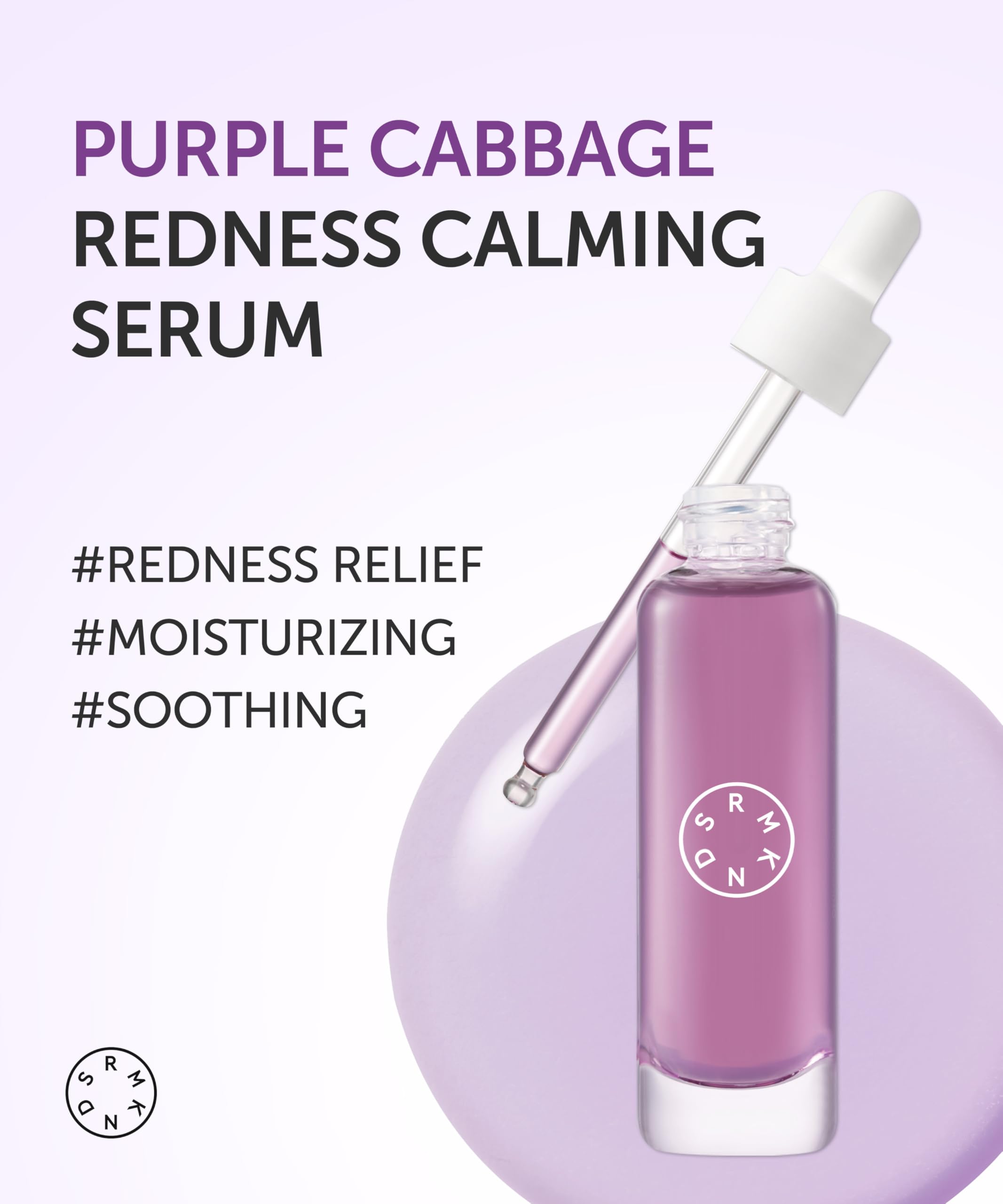 SERUMKIND Purple Cabbage Serum for Calming & Skin Recovery - Korean Face Skincare with 100,000ppm Beta Glucan - Soothing & Redness Relief Serum - Vegan & Cruelty-Free (1.01 fl.oz) - Perfect for Sensitive Skin & Daily Skincare Routine