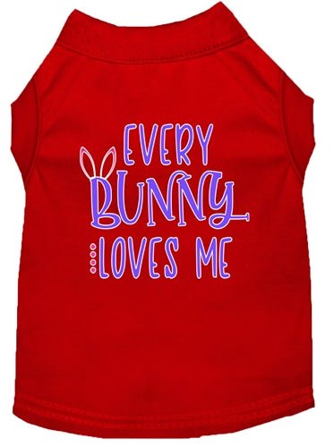 Every Bunny Loves Me Screen Print Dog T-Shirt - Cute Pet Apparel in Multiple Colors for Easter, Valentine's Day & Photo Shoots