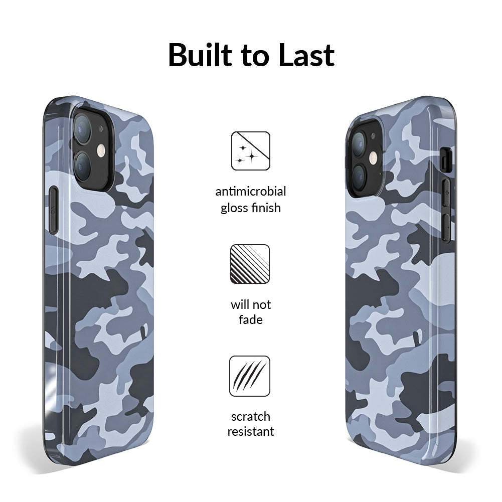 Gray Camo iPhone Case - Durable Protective Cover for iPhone 13/14/15 Pro Max - Military Grade Shockproof Slim Design - Perfect for Outdoor, Travel & Daily Use