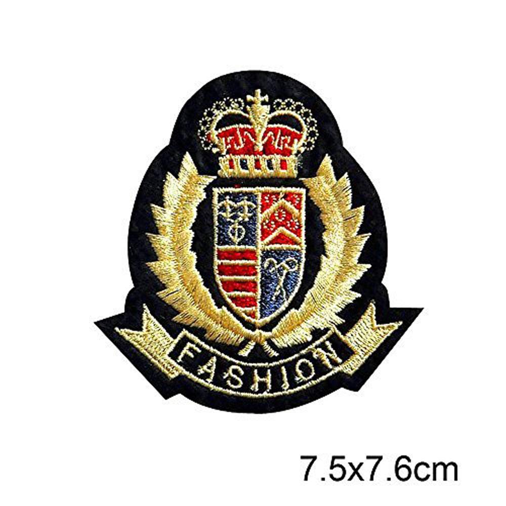 5 Pack Iron On Patches - Golden Crown Embroidered Badge for DIY Clothing, Jackets, Hats & Backpacks - Perfect for Customizing Denim, Costumes & Accessories