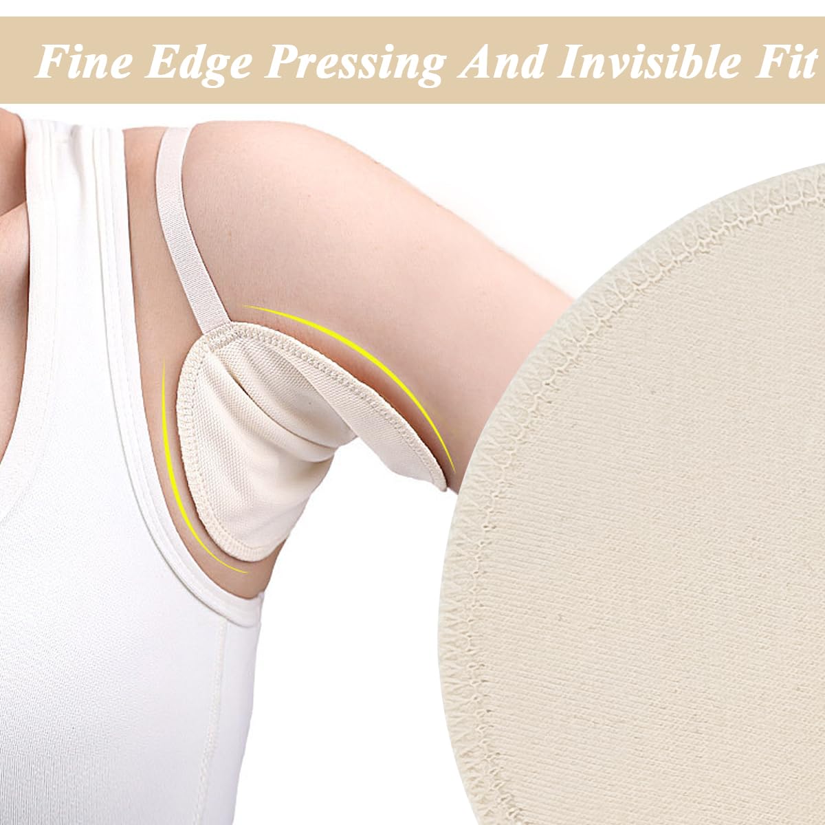 MAYCREATE® 2-Pack Anti-Sweat Underarm Pads for Women & Men - Breathable, Washable, Reusable Armpit Sweat Pads - Quick-Dry, Non-Slip Protection for Shirts - Perfect for Workouts, Office & Daily Wear - Beige