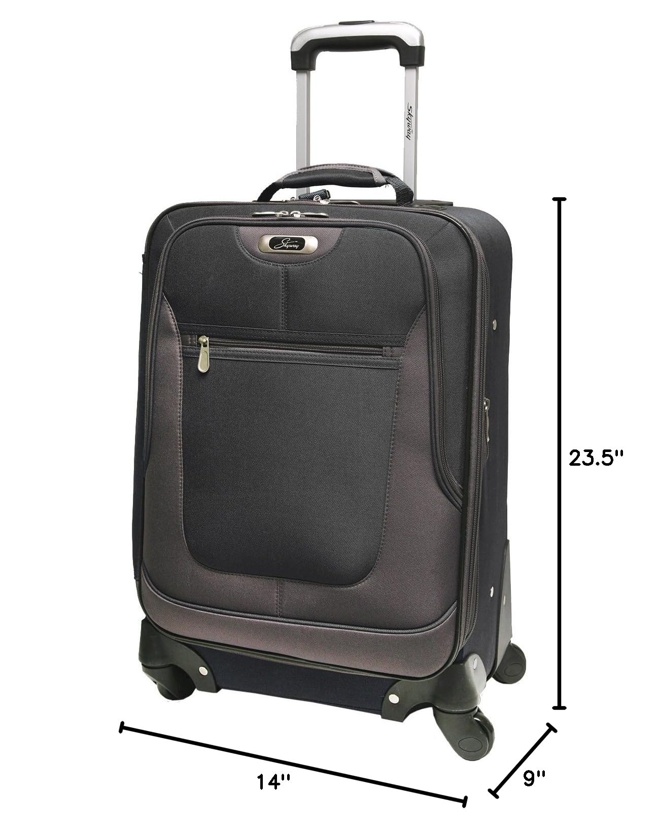 **Skyway Epic 20-Inch Lightweight Softside Spinner Carry-On Luggage - TSA Approved Black Travel Suitcase with Wheels & Telescoping Handle | Perfect for Business Trips, Weekend Getaways & Air Travel**